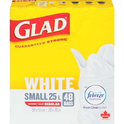 Glad White Small 25 L 48 Bags 48 ea, $0.20/1ea