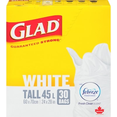 Glad White Tall 45 L 30 Bags 30 ea, $0.27/1ea