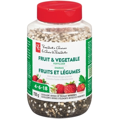 President's Choice Fruit & Vegetable Fertilizer 4-6-18, 700g 1 ea, $8.00/1ea