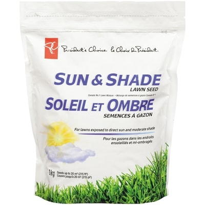President's Choice Sun & Shade Exreme Lawn Seed, 1kg 1 ea, $12.00/1ea