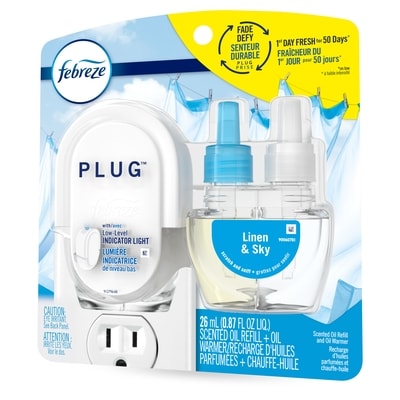 Febreze Plug In Air Freshener Scented Oil Kit L&S, Warmer + 1 Refill 26 ml, $3.65/10ml