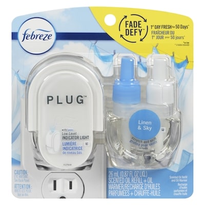 Febreze Air Fresheners, Air Freshener, Linen & Sky, Starter Kit Oil Refill 26 ml, $36.50/100ml