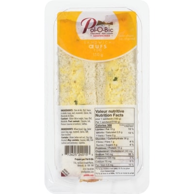 null Sandwich Œufs 150 g, 4,00 $/100g