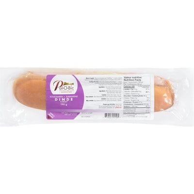 null Sous-Marin Dinde 200 g, 2,75 $/100g