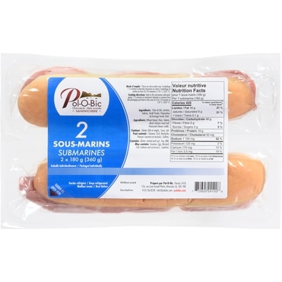 null Sous-Marins  360 g, 1,94 $/100g