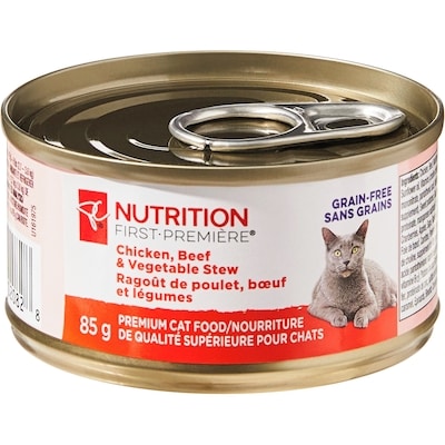 President's Choice Nutrition First Chicken, Beef, and Vegetable Stew Premium Cat Food 85 g, $1.40/100g