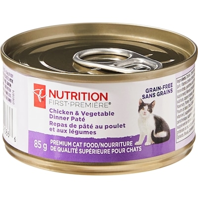 President's Choice Nutrition First Chicken and Vegetable Dinner Paté Premium Cat Food 85 g, $1.40/100g