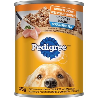 Pedigree Nourriture humide pour chiens adultes repas haché avec poulet véritable 375 g, 0,53 $/100g