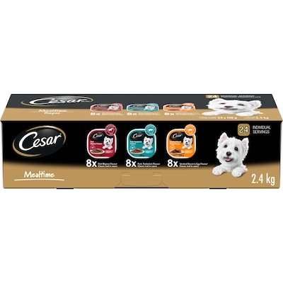 Cesar Classic Loaf In Sauce Adult Wet Dog Food Mealtime Variety Pack 2.4 kg, $1.67/100g