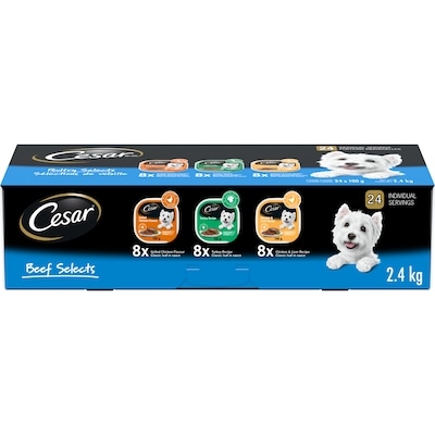 Cesar Classic Loaf In Sauce Adult Wet Dog Food Poultry Selects Variety Pack 2.4 kg, $1.58/100g