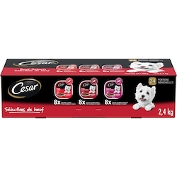 Cesar Nourriture humide pour chiens adultes pain classique en sauce Sélections de bœuf – format variété 2.4 kg, 1,42 $/100g