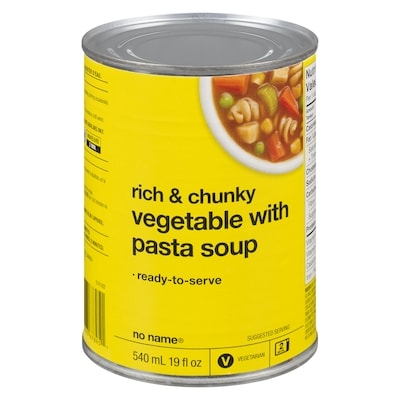 No Name Rich & Chunky Vegetable with Pasta Soup 540 ml, $0.56/100ml