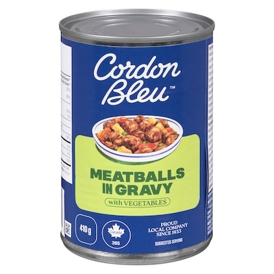 Cordon Bleu Meatballs In Gravy With Vegetables 410 g, $1.10/100ml