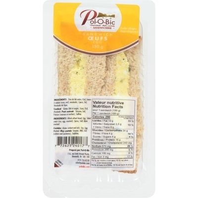null Sandwich Œufs 150 g, 4,00 $/100g