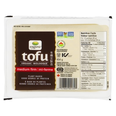 Soyganic Medium Firm Organic Tofu 454 g, $0.94/100g