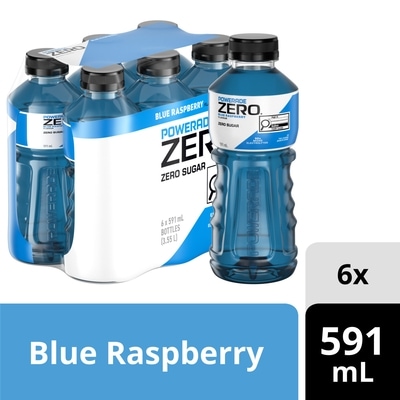 Powerade Zero Sugar Sports Drink Blue Raspberry Bottles 6x591.0 ml, $0.23/100ml