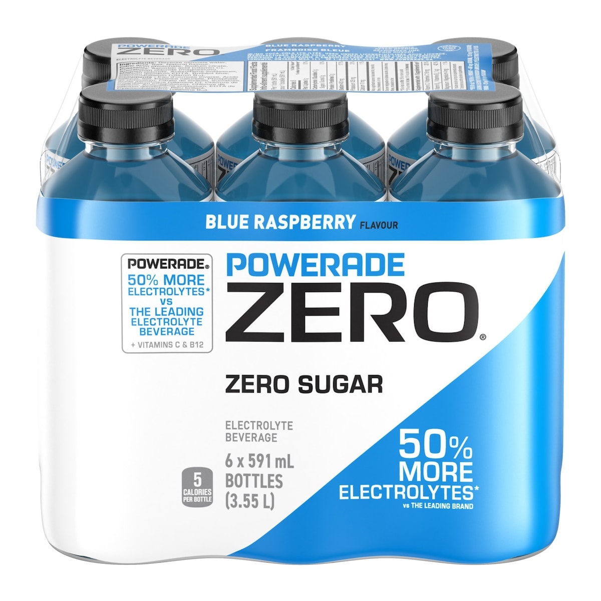 Powerade Zero Sugar Sports Drink Blue Raspberry Bottles 6x591.0 ml, $0.21/100ml