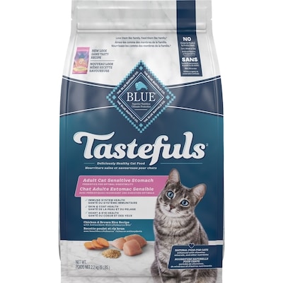 Blue Buffalo Tastefuls Adult Cat Sensitive Stomach Chicken & Brown Rice Dry Cat Food 2.2 kg, $1.14/100g