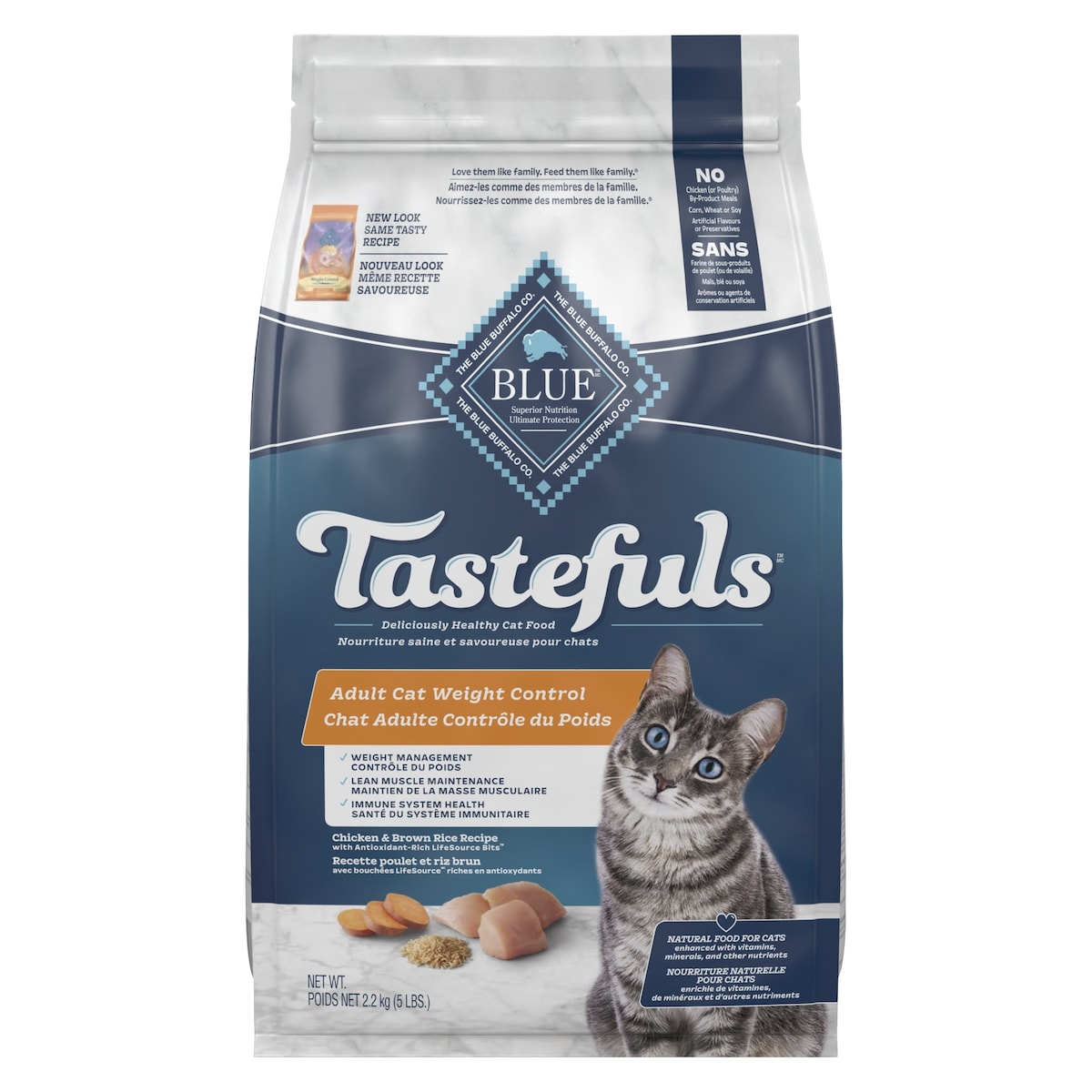 Blue Buffalo Tastefuls Adult Cat Weight Control Chicken & Brown Rice Dry Cat Food 2.2 kg, $1.00/100g