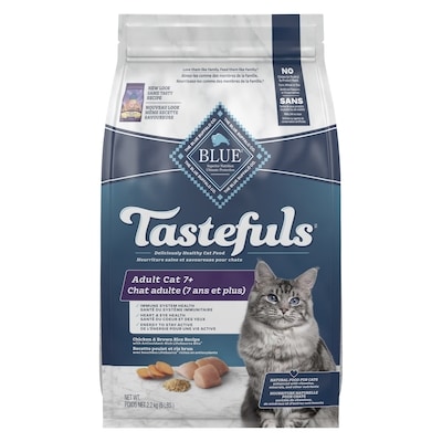 Blue Buffalo Tastefuls Adult Cat 7+ Chicken & Brown Rice Dry Cat Food 2.2 kg, $0.91/100g