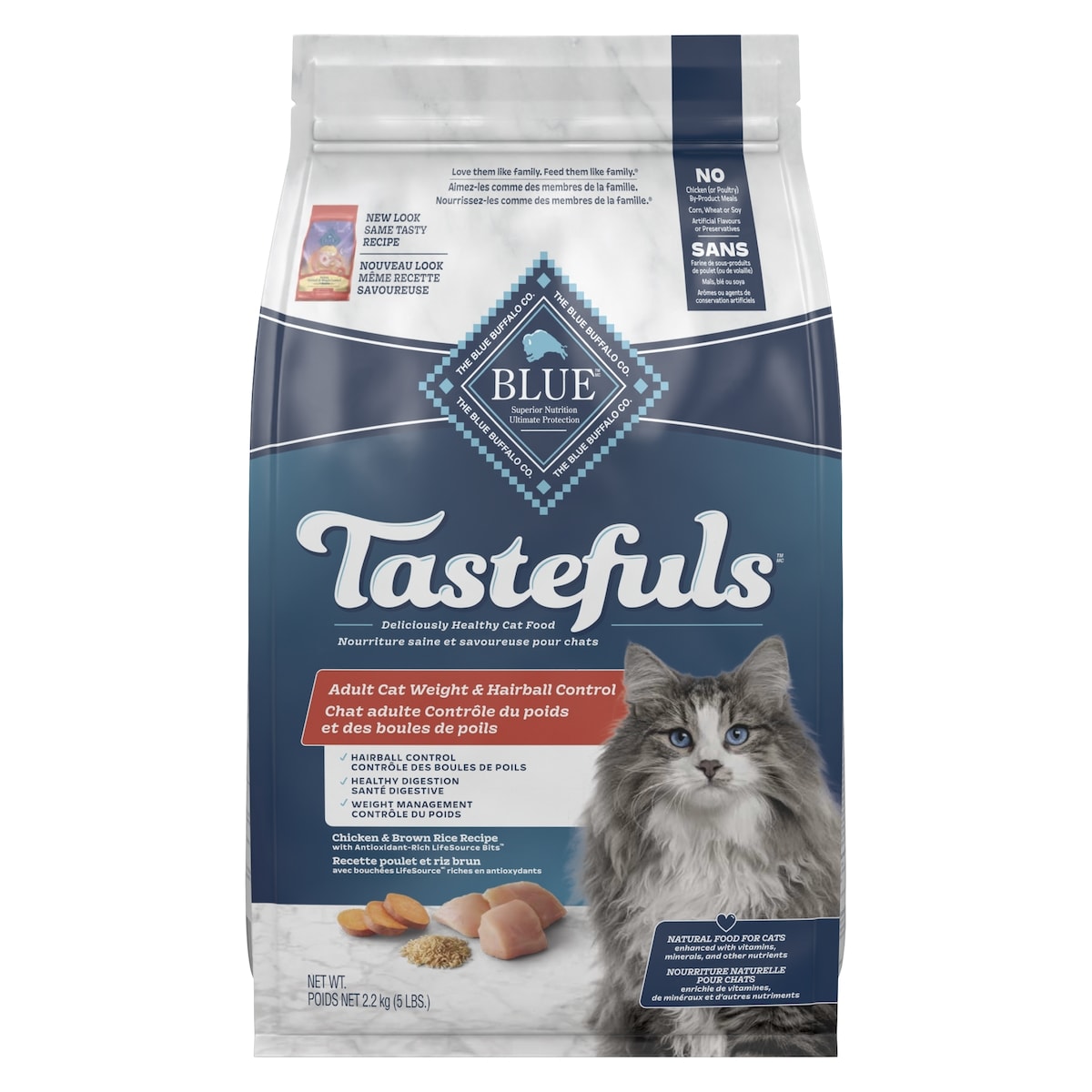 Blue Buffalo Tastefuls Indoor Hairball & Weight Control Adult Cat Chicken Dry Cat Food 2.2 kg, $1.00/100g
