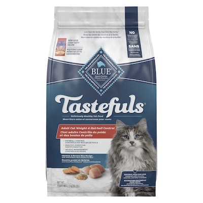 Blue Buffalo Tastefuls Chat adulte contrôle du poids et des boules de poils poulet et riz brun 2.2 kg, 1,14 $/100g
