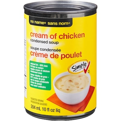 No Name Cream of Chicken Condensed Soup, 50% Less Fat 284 ml, $0.63/100ml