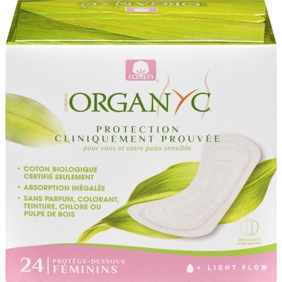 Organyc Protége-Dessous Feminins, Flux Léger 24 pièces 1 ea, 0,37 $/1ch