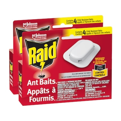 Raid Insecticide Appâts à fourmis Double action 2x1.0 ea, 6,25 $/1ch