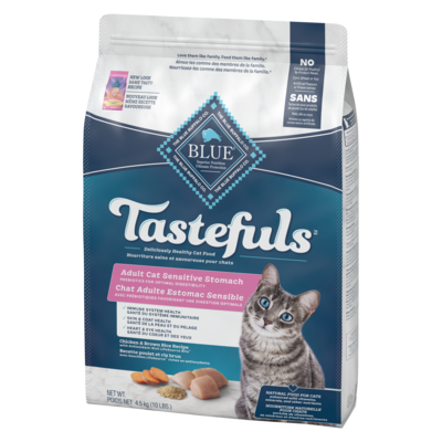 Blue Buffalo Tastefuls Adult Cat Sensitive Stomach Chicken & Brown Rice Dry Cat Food 4.5 kg, $0.82/100g