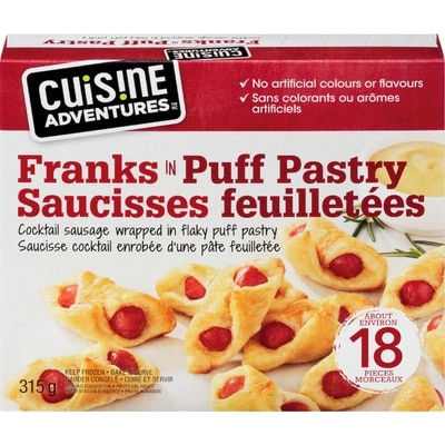 Cuisine Adventures Franks Cocktail Sausage in Puff Pastry 315 g, $2.22/100g