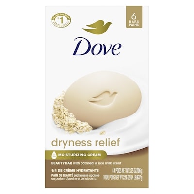 Dove Pain de beauté apaisant sécheresse avoine et lait de riz 637 g, 2,04 $/100g
