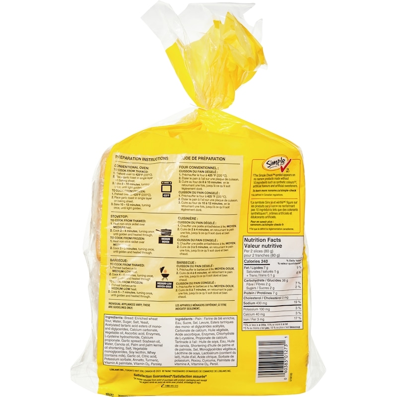 Ready to Bake Garlic Toast