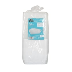 Café Express Rectangular Takeout Container, White Base with Lid, 1000ml, 50-Pack 50 ea, $24.99/1ea