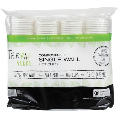iECO 16oz Compost Single Wall Cup 100/Pack 1 ea, $19.99/1ea
