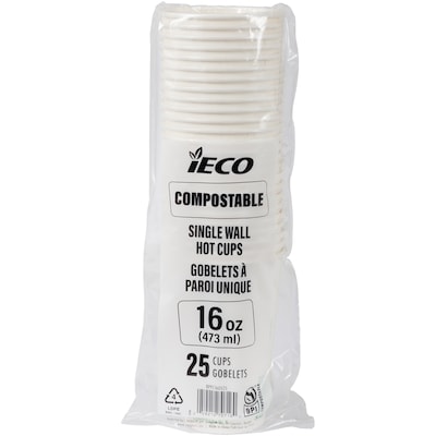 iECO Gobelet compostable à simple paroi de 16oz 100/Pqt 1 ea, 19,99 $/1ch