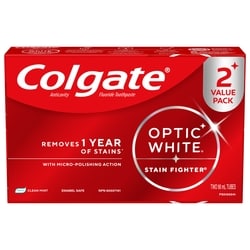 Optic White Stain Fighter Whitening Toothpaste, 2 Pack