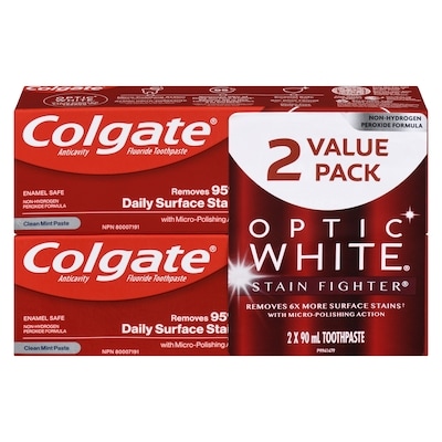 Colgate Optic White Stain Fighter Toothpaste 180 ml, $5.55/100ml