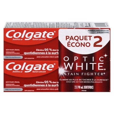 Colgate Dentifrice Optic White Stain Fighter 180 ml, 5,55 $/100ml
