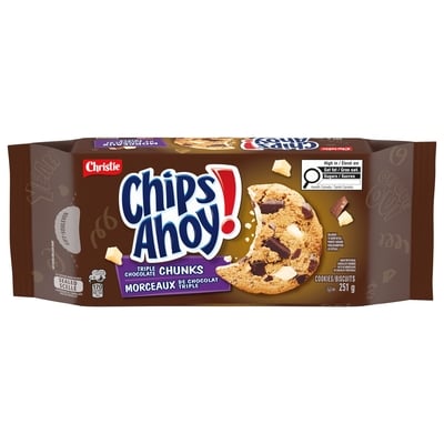 Christie Chips Ahoy! Biscuits aux pépites de chocolat triple, paquet refermable 251 g, 1,99 $/100g