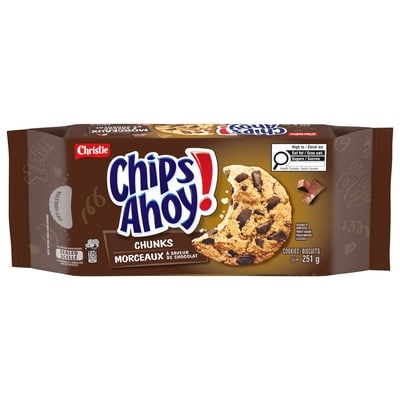 Christie CHIPS AHOY! Chunks Chocolate Chip Cookies, resealable pack 251 g, $1.99/100g
