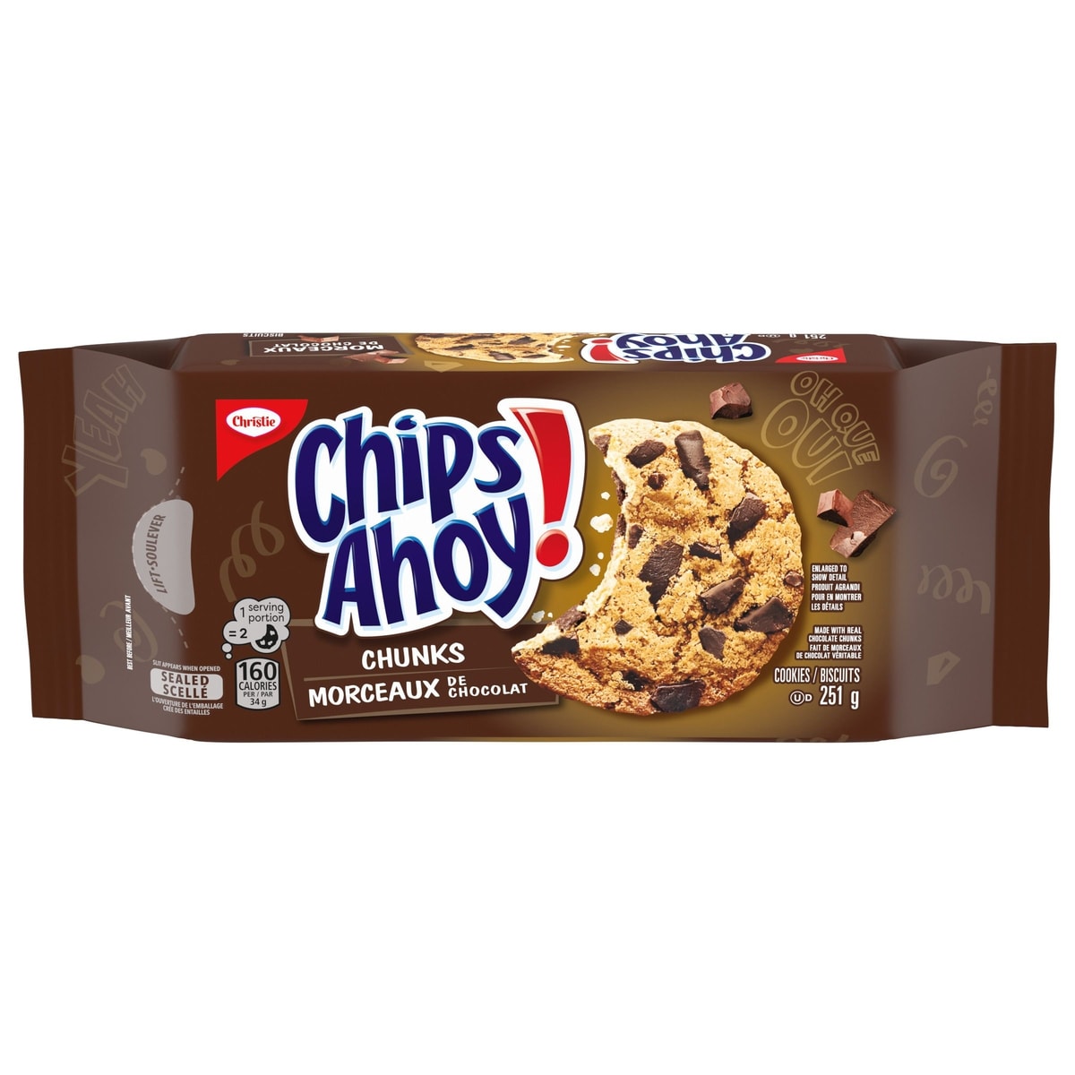 Christie Biscuits CHIPS AHOY! Morceaux de chocolat, paquet refermable 251 g, 1,99 $/100g