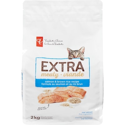 President's Choice Extra Meaty Dry Salmon Cat Food 2 kg, $0.55/100g