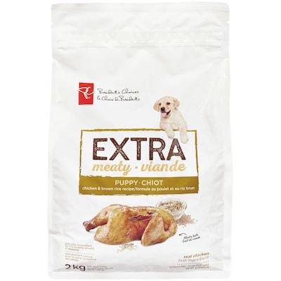 le Choix du Président Extra Viande nourriture sèche pour chiots, recette au poulet et riz brun 2 kg, 0,45 $/100g