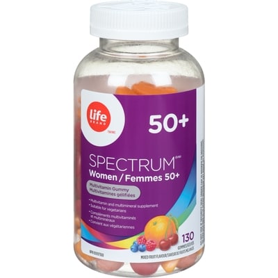 Life Brand Spectrum Multivitamin Gummy for Women 50+ Mixed Fruit Flavour, 130 Gummies 130 ea, $0.12/1ea