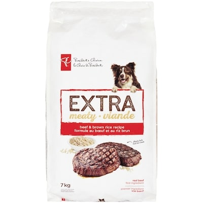 President's Choice Extra Meaty Adult Dry Dog Food, Beef & Brown Rice Recipe 7 kg, $0.41/100g
