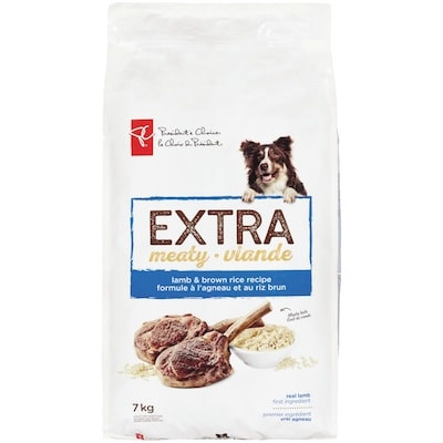 President's Choice Extra Meaty Adult Dry Dog Food, Lamb & Brown Rice Recipe 7 kg, $0.40/100g
