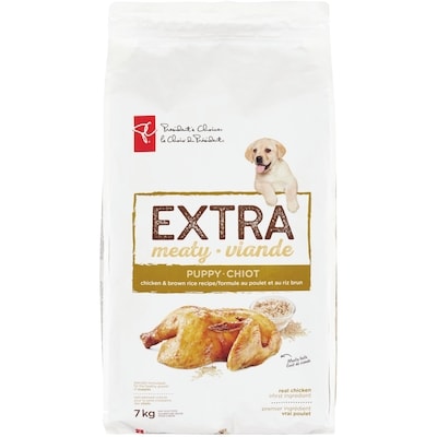 le Choix du Président Extra Viande nourriture sèche pour chiots, recette au poulet et riz brun 7 kg, 0,41 $/100g