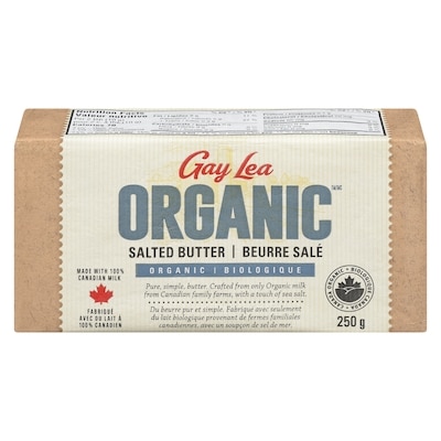Gay Lea Butter Salted Organic  250 g, $3.20/100g
