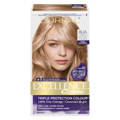 L'Oreal Paris Excellence Creme Triple Protection Colour Permanent 8Ua Ultra Ash Medium Blonde 1 ea, $13.00/1ea